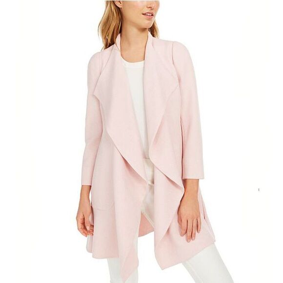 New 10 Ivory Anne Klein Cascade Open-Front Jacket - Picture 3 of 8